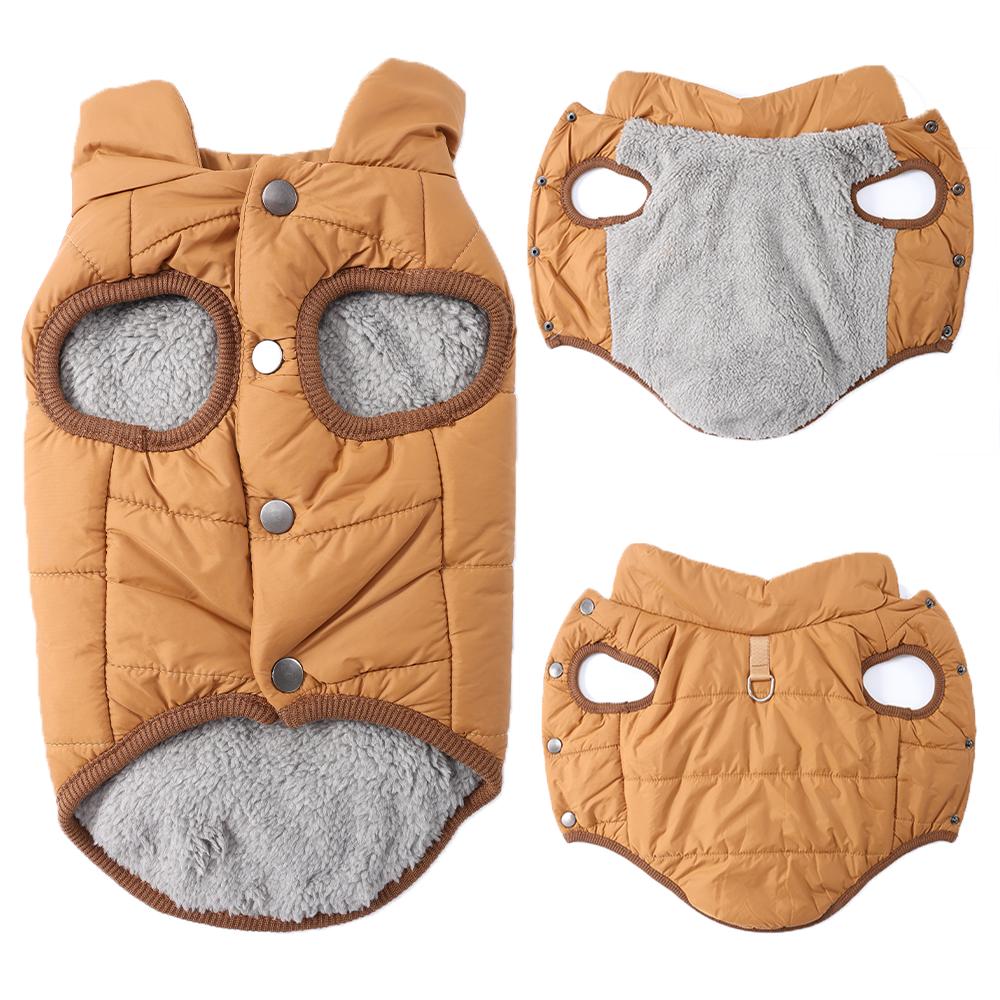Thicken Fleece Dog Jacket For Winter Warm Puppy Coat With D-ring Outdoor Waterproof Pet Outfits For Small Medium Dogs Chihuahua