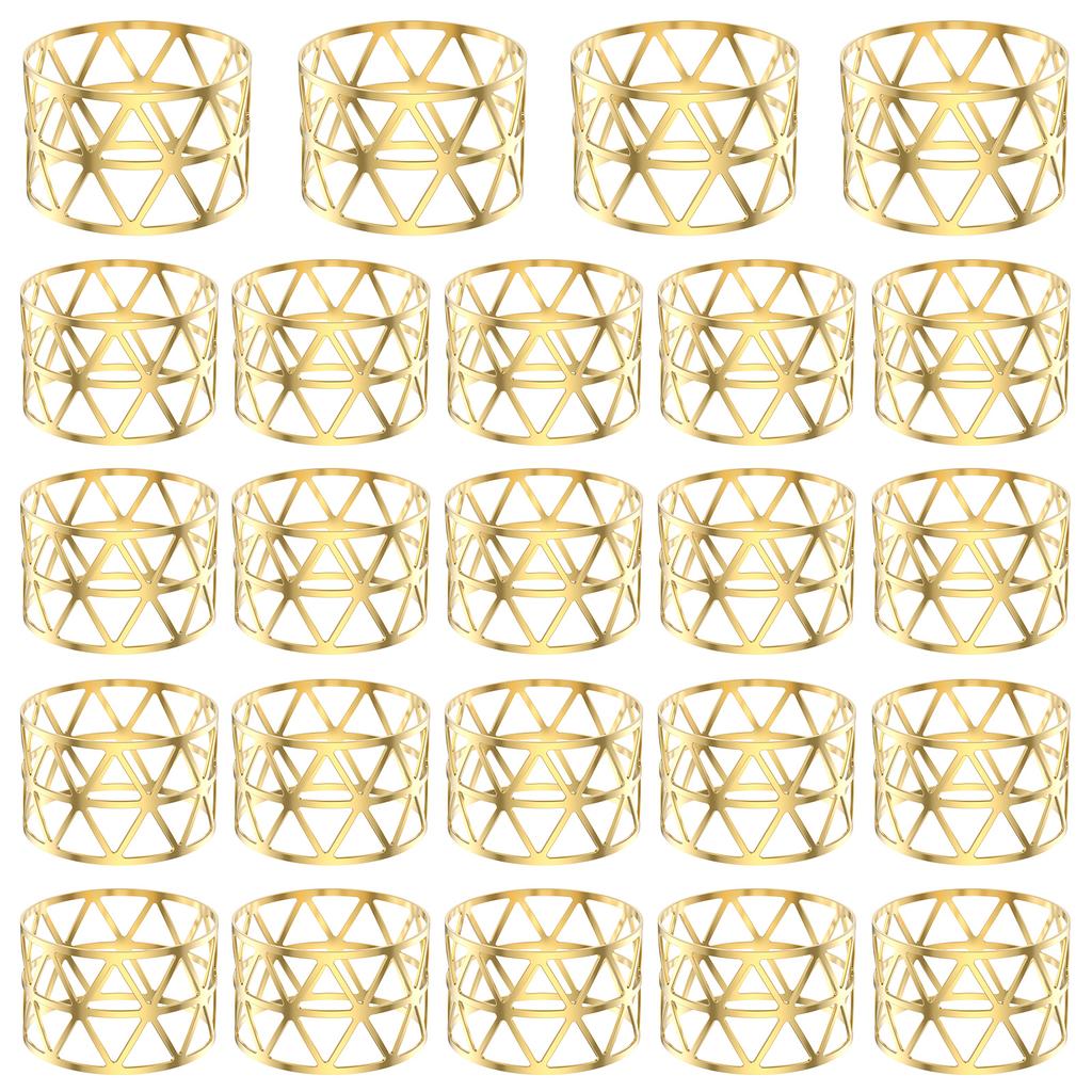 60/24 шт. Золотые кольца для салфеток Оптом Металлические держатели для салфеток Полые пряжки для салфеток для Свадьбы Дня Рождения Вечеринки Декор обеденного стола