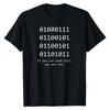Funny Computer Binary Code Programmer, Developer Geek Gift T-Shirt Humorous IT Professional Graphic Tee Tops Short Sleeve Outfit