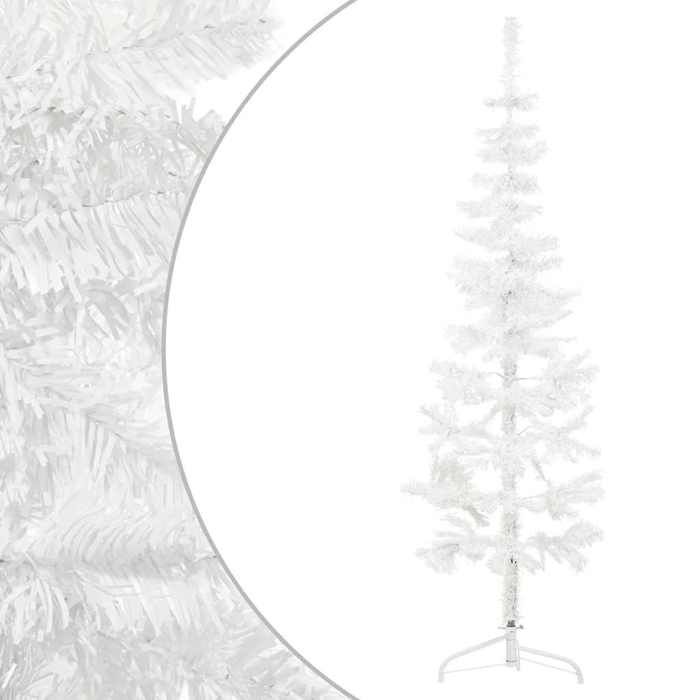 VidaXL Demi Sapin de Noël Artificiel Mince avec Support Arbre de Noël Décoration de Vacances Ornement de Fête Salon 344565