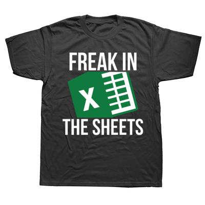 Сумасшедший в постели Футболка Excel Таблицы Wfh Работа из дома Бухгалтерия 100% Хлопок Мужская и Женская Мягкая Модная Футболка