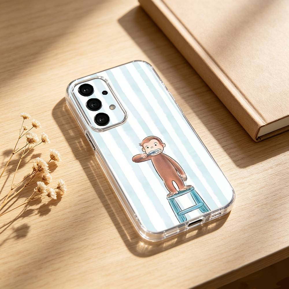 Luxury C-Curious G-George phone Case For Samsung S25,24,21,22,23,30,Ultra,20,Plus,Fe,Lite,Note Transparent Cover