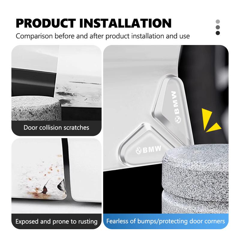 2/4pcs Car Door Corner Protective Anti-collision Guard Covers For BMW Performance X1 M3 M6 F01 F02 E34 E36 E60 F10 F20 X6
