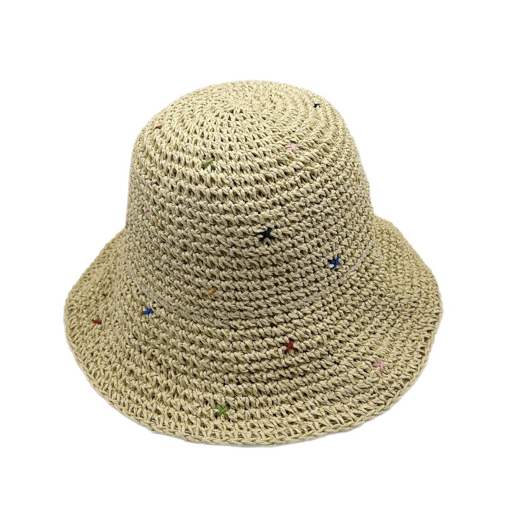 Internet celebrity foldable straw fisherman hat lady sun protection seaside vacation beach big eaves shade straw hat summer