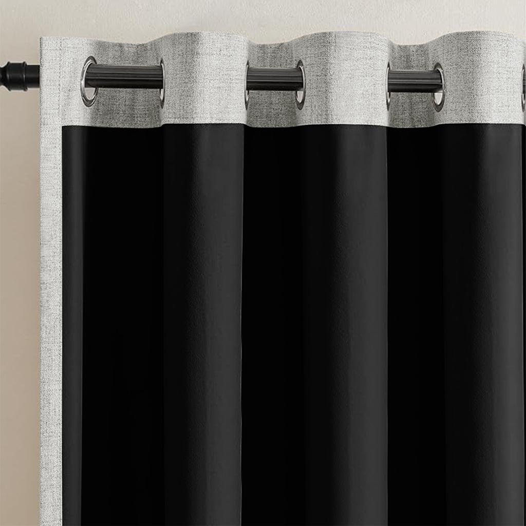 2 шт. однотонные льняные шторы 100% блэкаут, в комплекте шторные подхваты, подходят для украшения гостиной и спальни