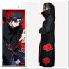 4pcs Anime Naruto Akatsuki Uchiha Itachi Cosplay Costume Cloak Robe Ninja Cloak Set Ring Headband Halloween