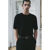 H M Regular Fit Textured Knit Tee Black