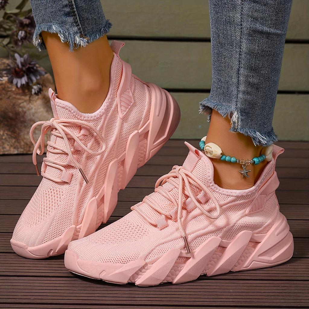 Женские повседневные однотонные кроссовки, дышащие легкие кроссовки с мягкой подошвой для ходьбы, удобная обувь для занятий спортом на открытом воздухе с низким верхом