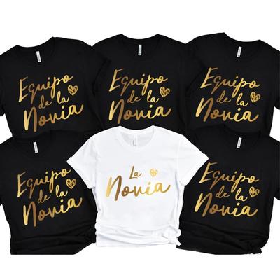 Футболка Team Bride для подружки невесты Испанские Девичник для женщин Блузки Прощание с холостой жизнью Топы Свадебные футболки для невесты