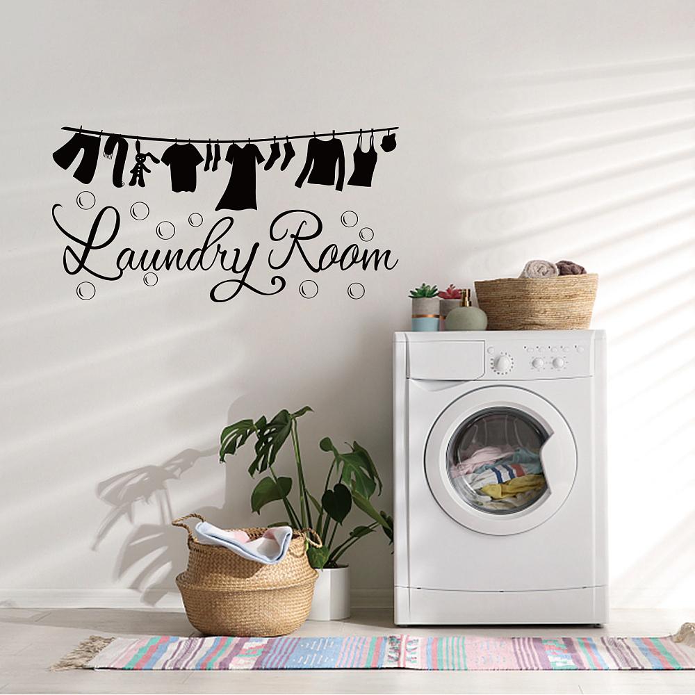 1pc PVC Wall Stickers for Laundry Room Decoration Clothes Pattern 310x590mm