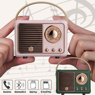 Ретро Hi-Fi стерео Bluetooth V5.0 Динамик Портативный беспроводной винтажный динамик Пластик 3 Вт Полный диапазон 50 Гц-20 кГц Музыкальный плеер