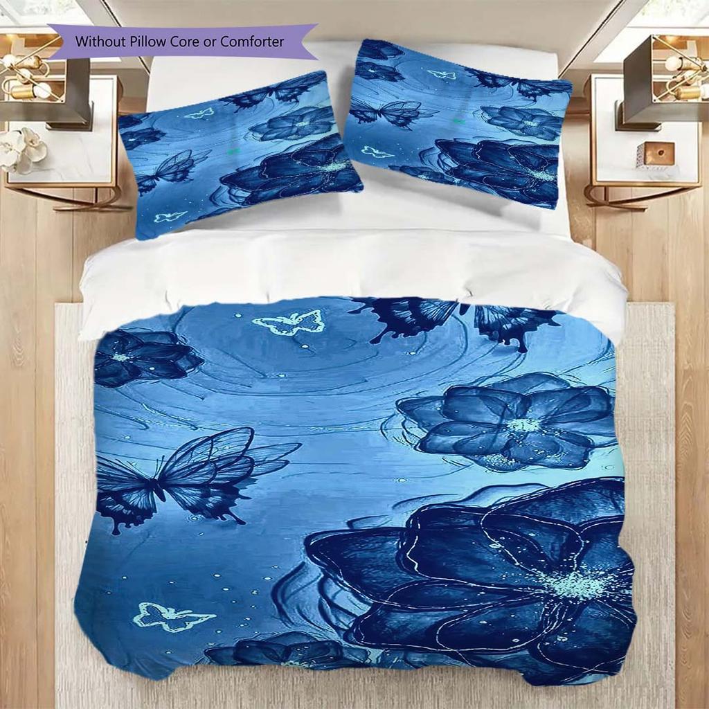 1PC Butterflies, flowers Bedding Quilt Set Quilt Cover Pillowcase Home Decoration Birthday Gift (1 * duvet cover + 15 * pillowcase, without core)