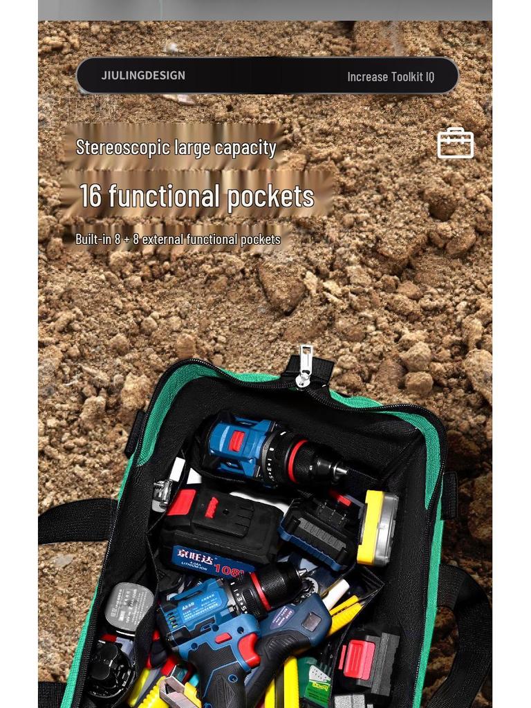 Прочная водонепроницаемая сумка для инструментов для плотника/электрика - Портативная, утолщенная, износостойкая, многофункциональная сумка-тоут