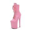 LAIJIANJINXIA Новые 20 см/8 дюймов Розовый ПУ верх Сексуальные Экзотические Высокий каблук Платформа Вечеринка Женские Ботинки Модели Обувь для танца на пилоне SY-A105