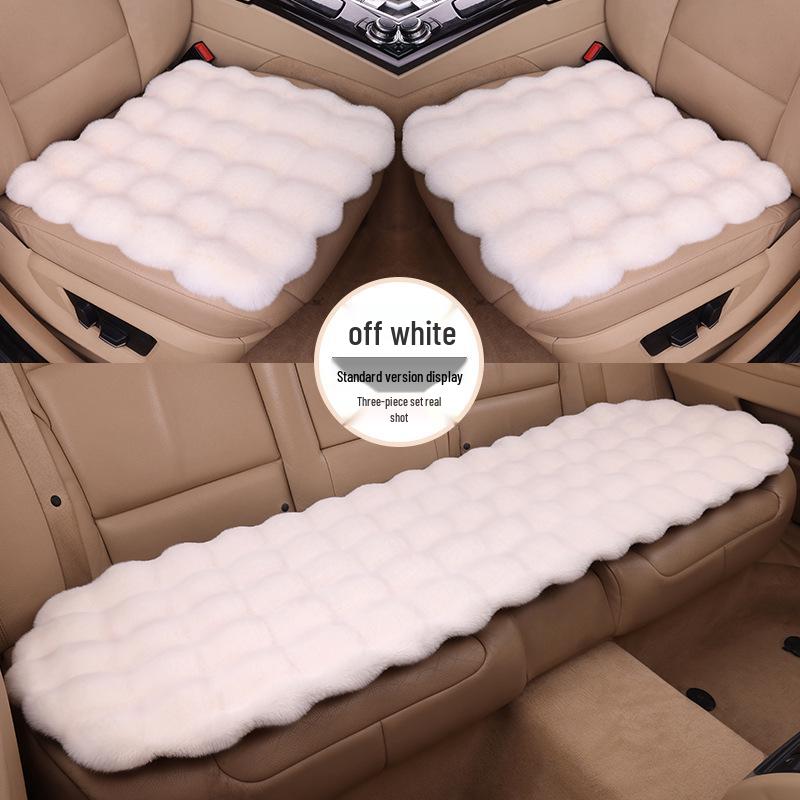Зимний флисовый плюшевый чехол на сиденье автомобиля из кроличьего меха, комплект из 3 предметов