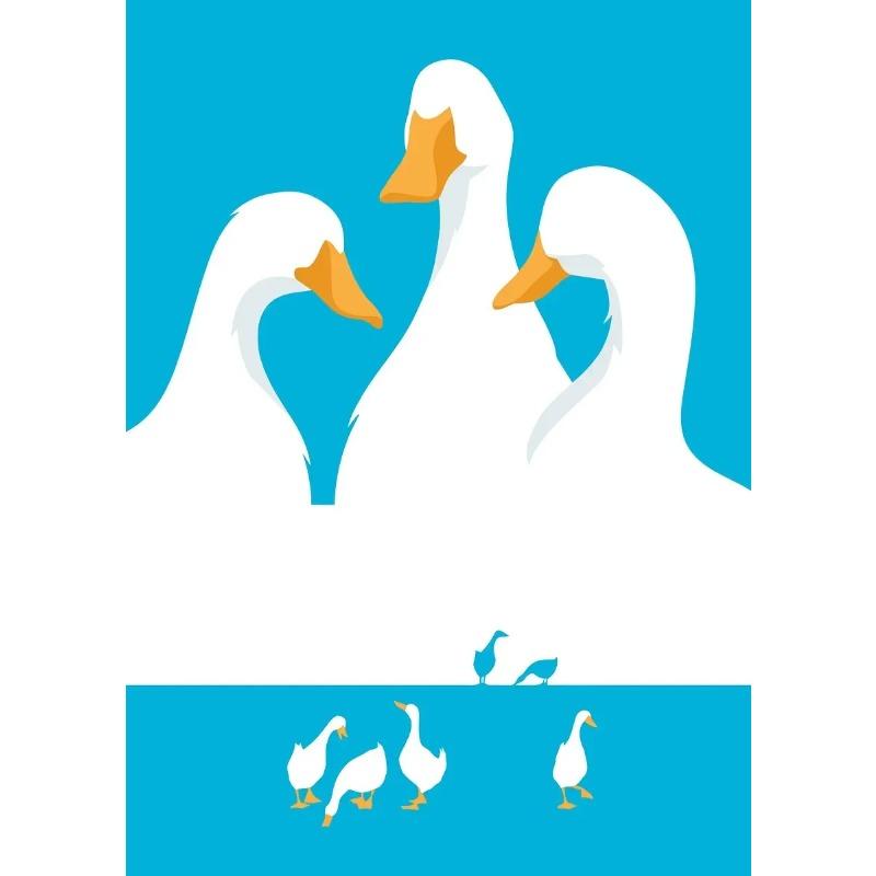 Cute Goose Wall Poster Canvas Printing Fashionable Aesthetics Natural Canvas Decoration Gifts Popular Room Home Villa Decoration