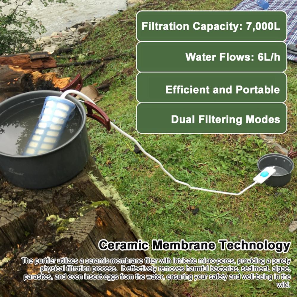 Очиститель воды для кемпинга Портативное устройство фильтрации питьевой воды Поддержка сифона/отрицательного давления 2
