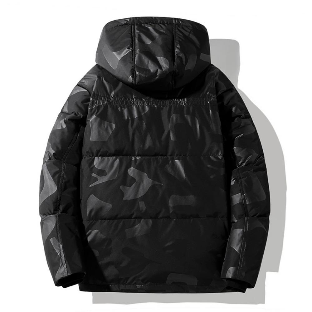 Повседневная куртка осень и зима новая с капюшоном пуховик мужской свободный хлебная одежда
