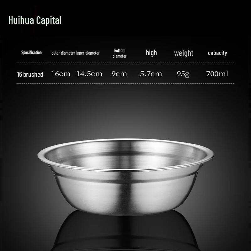 HUIHUADU 304 Stainless Steel Thickened Soup Bowl