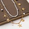 2 Pcs Boho Style Seashell, Starfish & Pearl Decor Waist Chain For Women