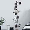 3D Diy Flower Shaped Acrylic Wall Decal Modern Classic Aesthetic Romantic  Home Decoration Accessories (Black Gold Silver)