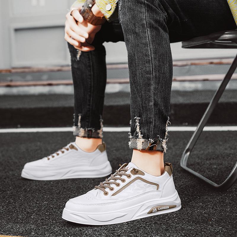 2025 весна новые маленькие белые туфли мужская обувь корейская версия трендовая универсальная спортивная и повседневная трендовая обувь подростковая мужская обувь для скейтборда