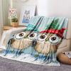 Фланелевое одеяло с принтом совы, Высококачественное, Удобное для всех сезонов, Декор для дома, Тепло и уют, Идеально для рождественских подарков