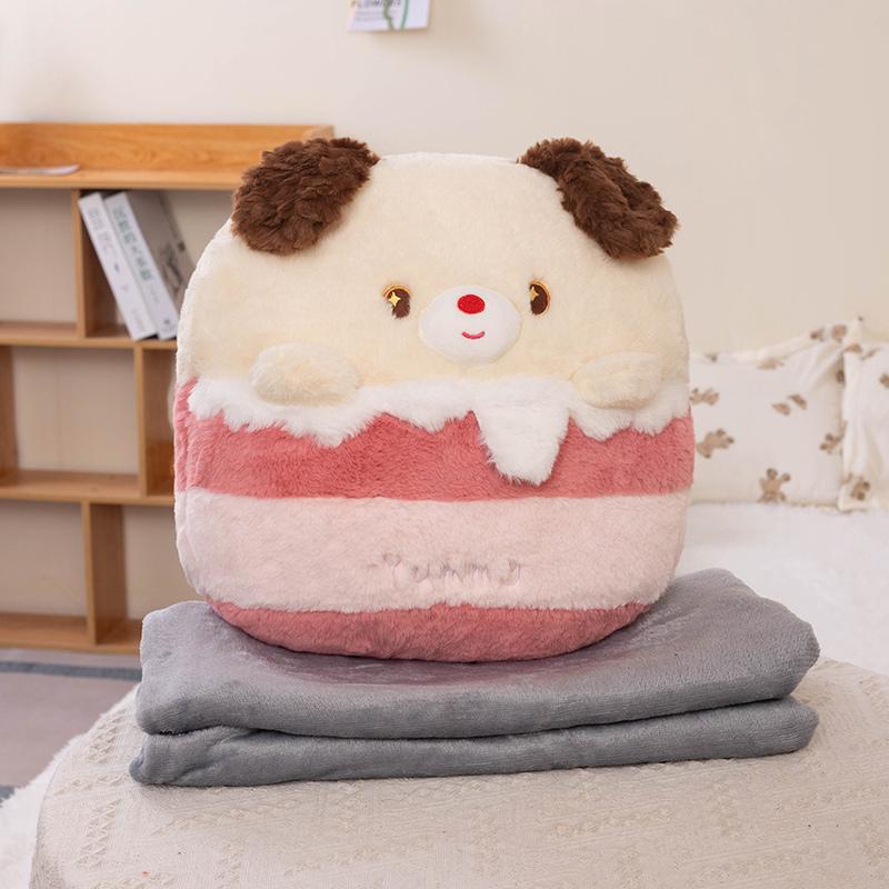 40cm Cartoon Animal Backpack Plush Panda Dog Penguin Capybara Toys Pillow With Blanket Stuffed Birthday Gift Girls Kid's Present