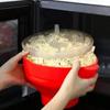 Microwave Cooking Gadgets Microwaveable Silicone Popcorn Maker Bowl With Handle High Temperature Resistance Bpa Free Container Bean Red