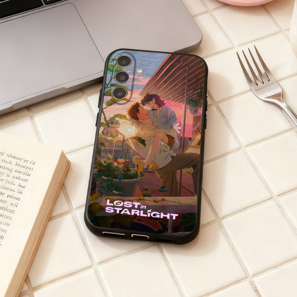 L-Lost in Starlight  phone Case For Samsung Galaxy A73,A72,A71,A70,A53,A52,A51,Others Soft Black Shell