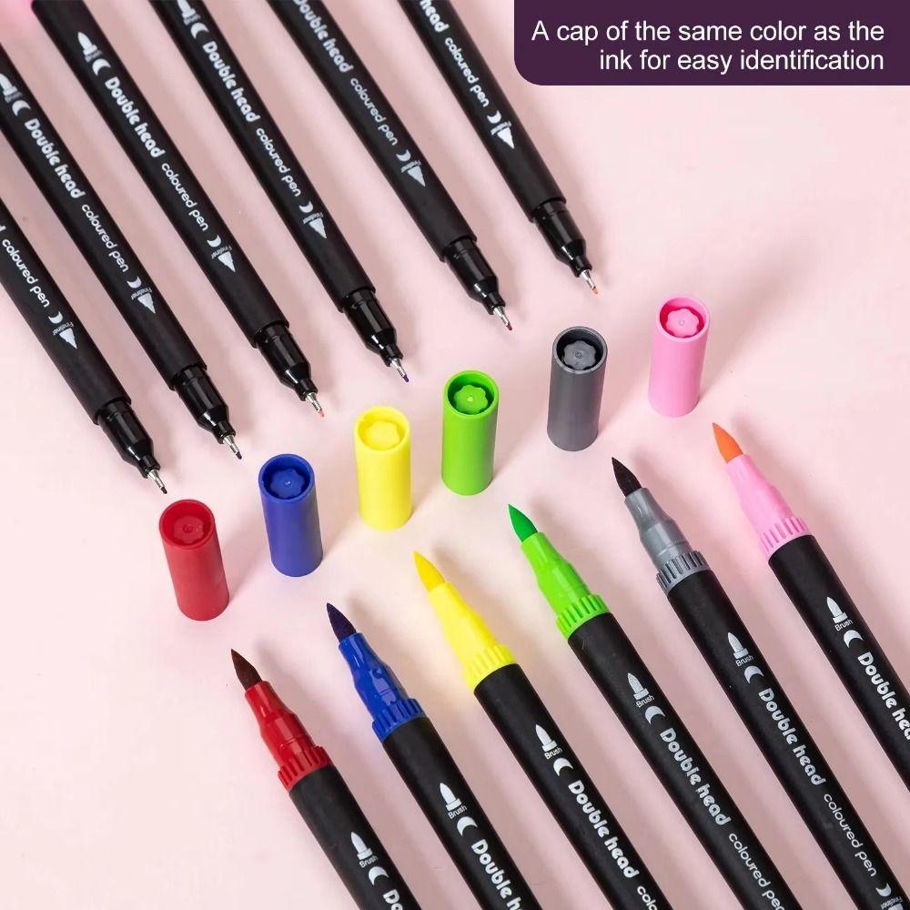 Large Capacity Zippered Slots Organizer Sketching Pencil Bag Art Markers Brush