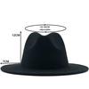 Men Women Wide Brim Wool Felt Jazz Fedora Hats British Style Trilby Party Formal Panama Cap Black Yellow Dress Hat 56-58-60CM