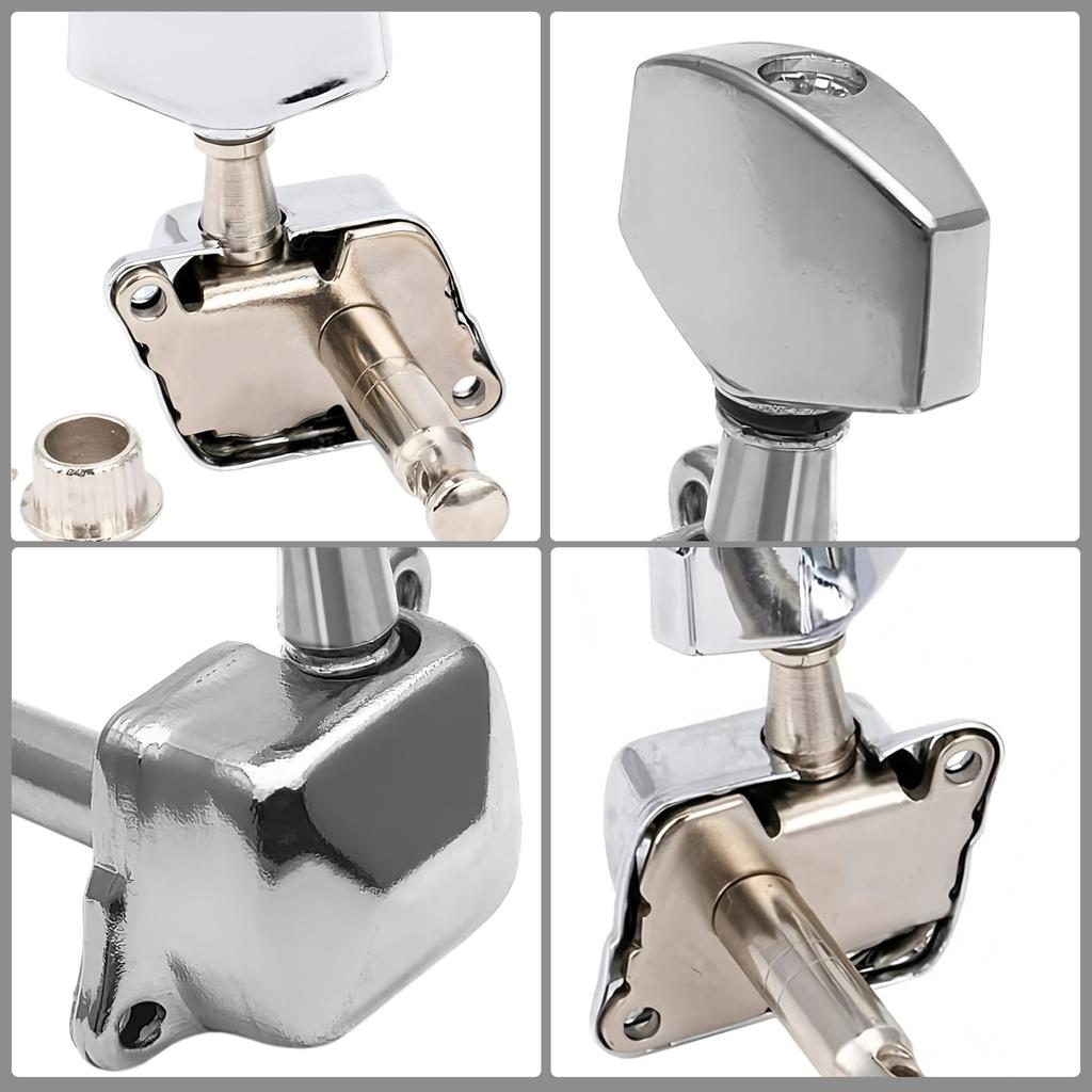 6Pcs Semi-Closed Guitar String Tuning Pegs Zinc Alloy Acoustic Guitar Tuners Guitar String Tuning Keys for DIY Parts
