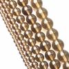 Natural Brown Citrine Gemstone Round Loose Spacer Beads 16 Strand 4 6 8 10 12mm