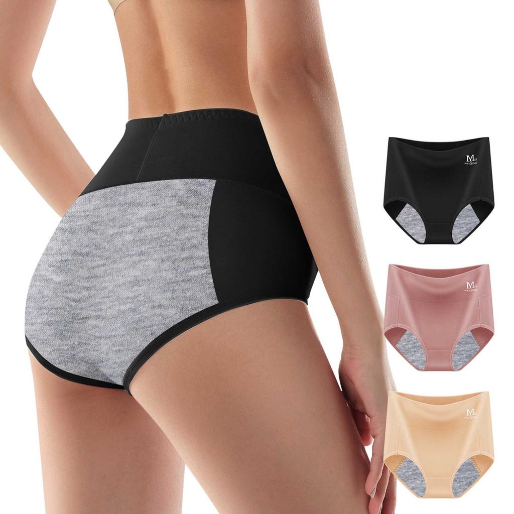 Menses Physiological Solid Color Briefs Comfy Breathable Stretchy Panties Women's Lingerie Underwear