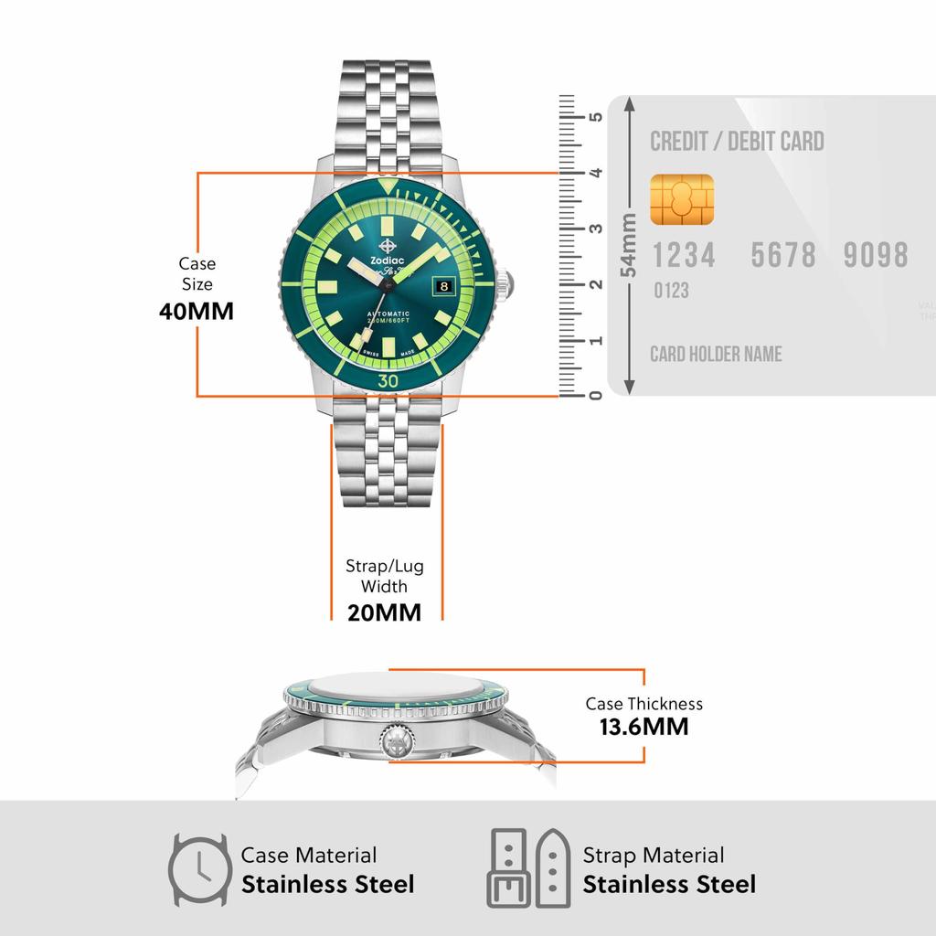 Аналоговые часы Zodiac из нержавеющей стали ZO9310 Мужские