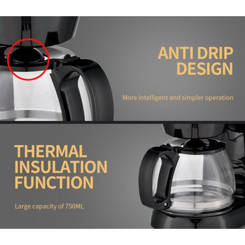 Американская кофемашина бытовая автоматическая маленькая капельная кофеварка