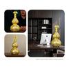 Aris & Juno Brass Lucky Gourd Feng Shui Statue – Chinese Wealth & Good Luck Figurine for Entryway, Home Office Desk or Shelf Decor, Gift for Boss,