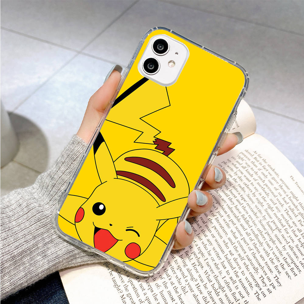 Прозрачный чехол PK10 Pikachu Pokémon для Samsung A04 A14 A23 M33 M53 Realme 10 9 C35 C55 VIVO Y02 Y12 Infinix Hot 30 Note 11 Tecno Spark 8P Pro