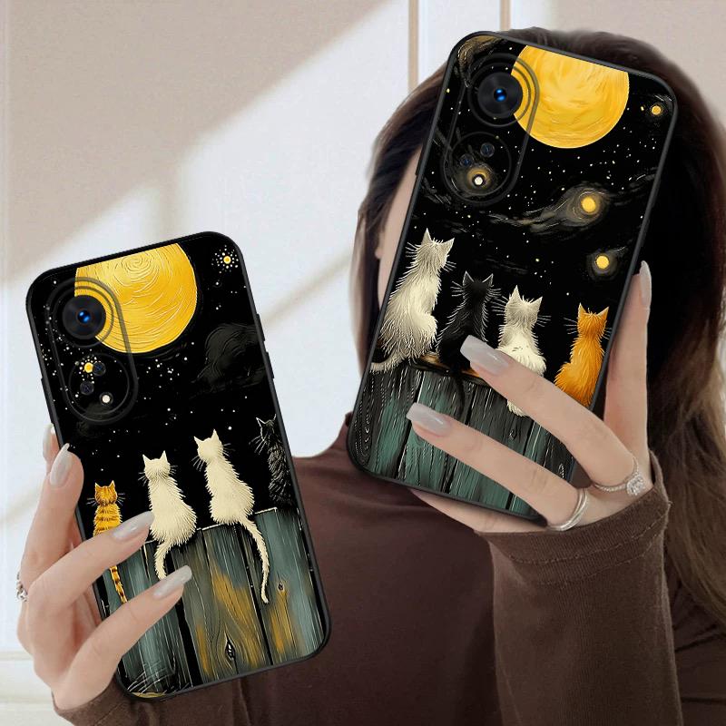 Фон Кошка Для Oppo A98 54s 17 A96 40 60 80 58 79 74 Reno 10 4Z 5G 5 Lite Find X 2 3 8 Pro 13 12 силиконовый мягкий чехол для телефона
