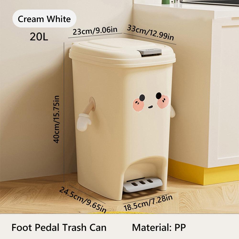 8/10/15/20L Trash Can Step-on Design Waste Bin Large Capacity Refuse Bin Living Room