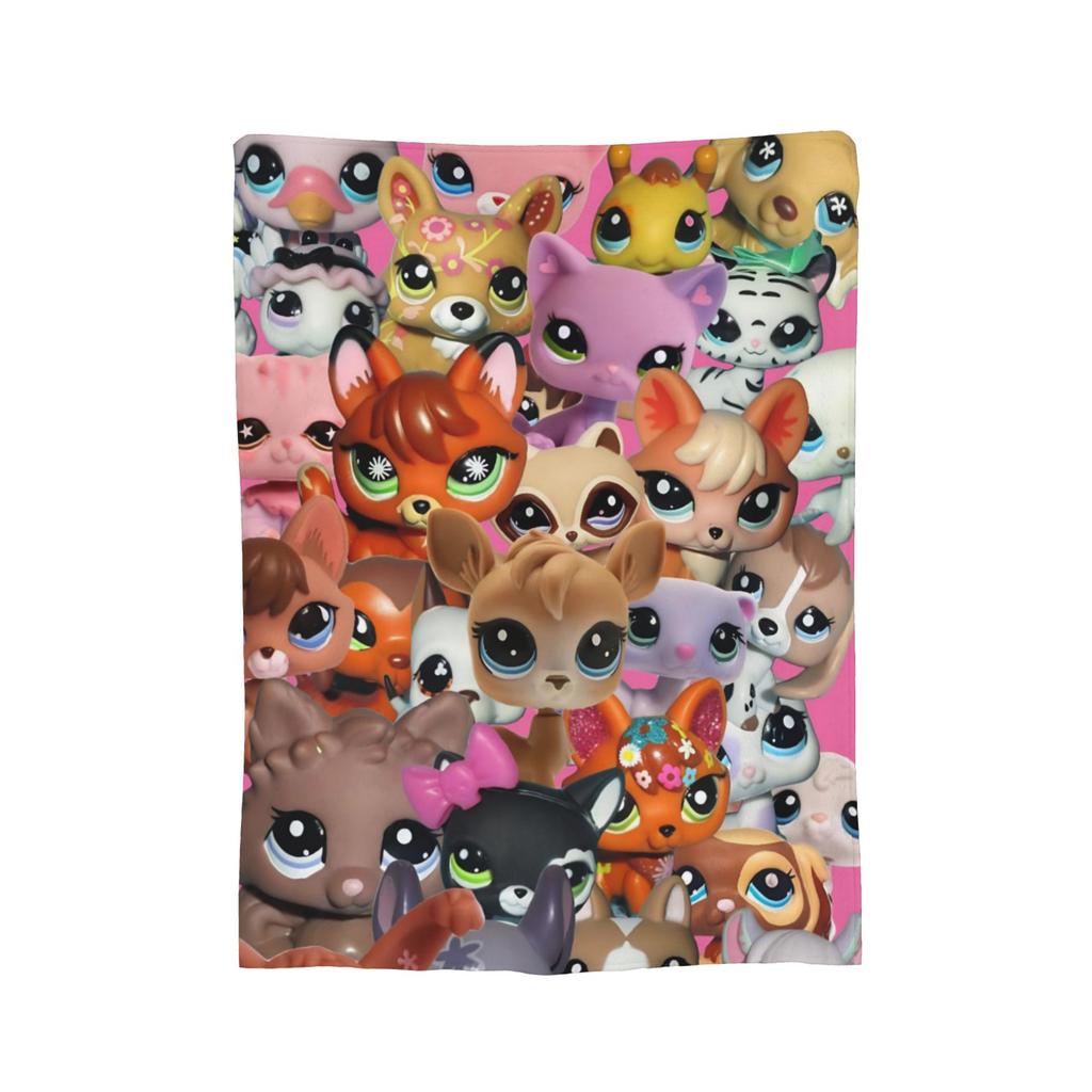 Плед Littlest Pet Shop для дивана Мягкий пушистый плюшевый плед 50x60 дюймов Несколько размеров Покрывала для всех сезонов