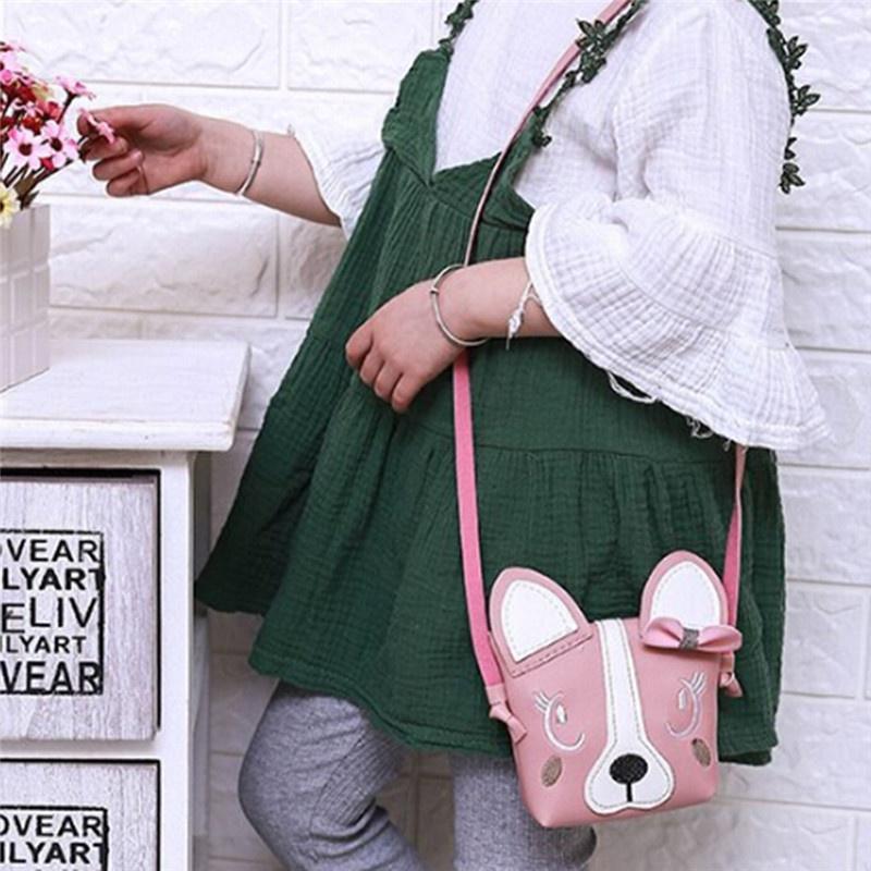 Кошелек для детей с бантом и милым принтом животных, детская сумка с кошкой, сумка на плечо, мини-сумка