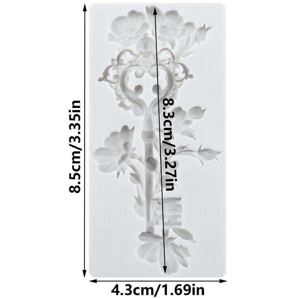 Vintage Key Silicone Molds Heart Lock Keyhole Fondant Mold Cake Decorating Tools Cupcake Topper Chocolate Candy Craft Gum Paste Polymer Clay