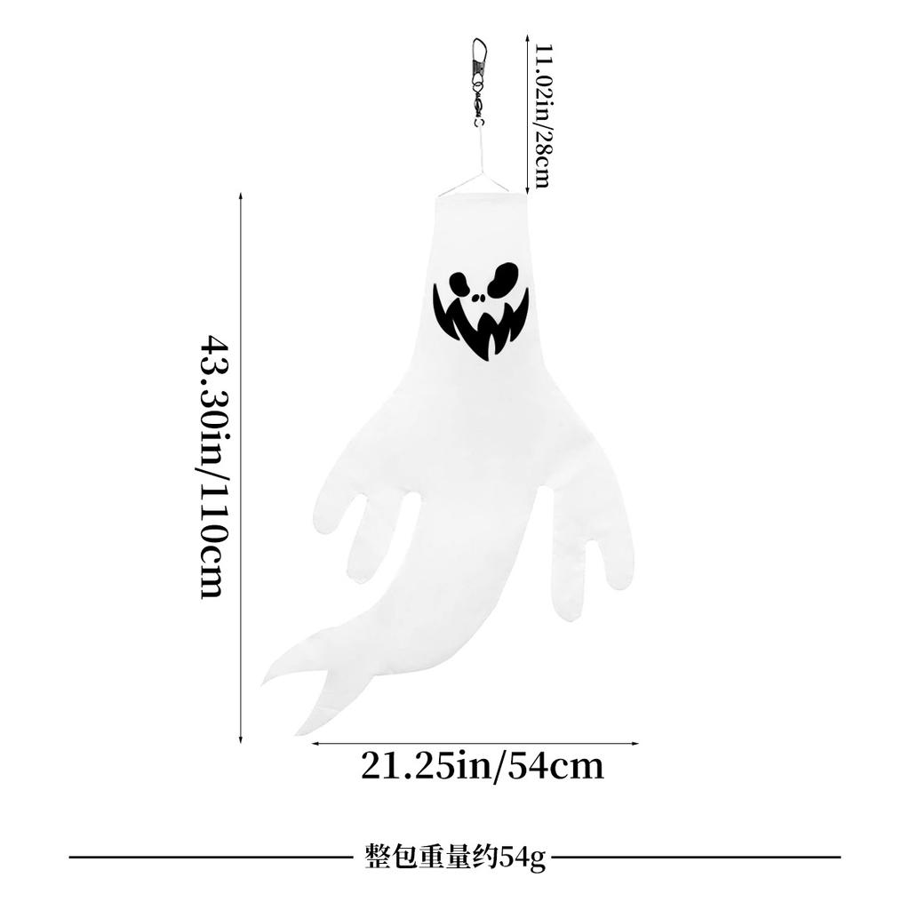 Halloween Decoration Ghost Pendant Ghost Festival Haunted House Pendant Fan Flag Horror Props White Hanging Ghost Customization