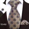 Floral Striped Paisley Literary Style Men'S Tie Pocket Towel Cuffs Three Pieces