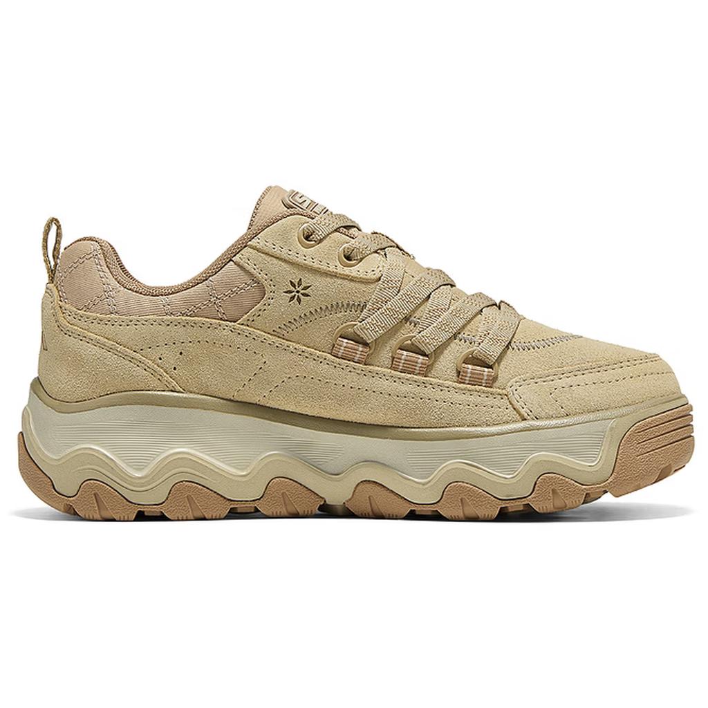 Skechers Женские повседневные кроссовки из замши и сетки, удобные, мягкие, износостойкие, с увеличенной высотой, желтые 180556-SAND