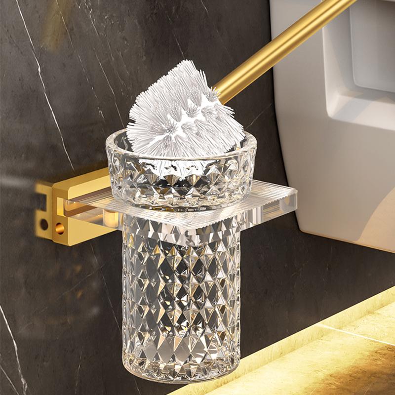 Bathroom Accessories Set Acrylic+Aluminum Alloy Towel Rack Shelf Bar Wall Mounted Toilet Paper Brush Holder Clothes Hook 31000