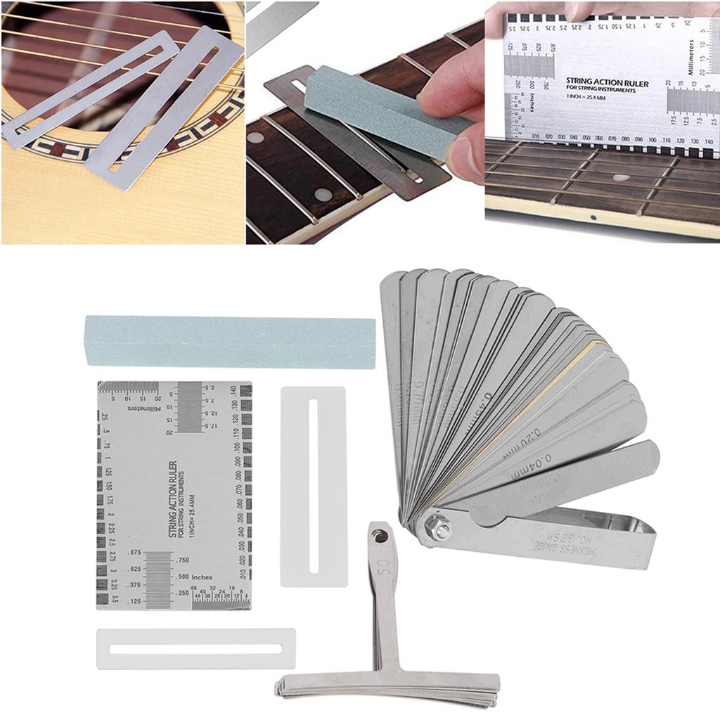 Guitar Tool Set Including Sander Radius Gauge String Action Ruler Fingerboard Guards