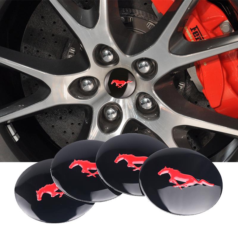 56mm 4pc Car Styling Wheel Center Hub Cap Sticker Auto Decoration Decals For Ford Mustang Shelby Edge Fiesta Mondeo Wheel hubcap